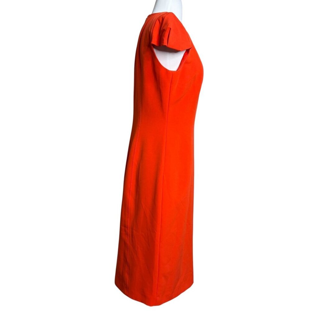 Antonio Melani Sheath Dress Solid Orange Cap Sleeve Size 6 - Picture 4 of 9